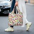 thumbnail image 5 of Xecao's Ice Cream Popsicles Canvas Tote Bag is a versatile choice for women, serving as a stylish beach bag, shopping bag,and reusable grocery bag., 5 of 5