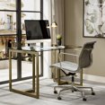 thumbnail image 2 of Homycasa Modern Glass Dining Table - Rectangular Clear Glass Top with Metal Frame for Dining Room Office, 2 of 9