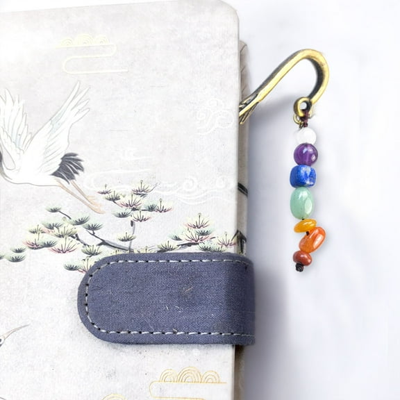 Toolix Clearance Office Supplies under $6 Seven Chakra Crystal Healing Stone Crystal Beaded Talkative Bookmark, Lovely Metal Bookmark