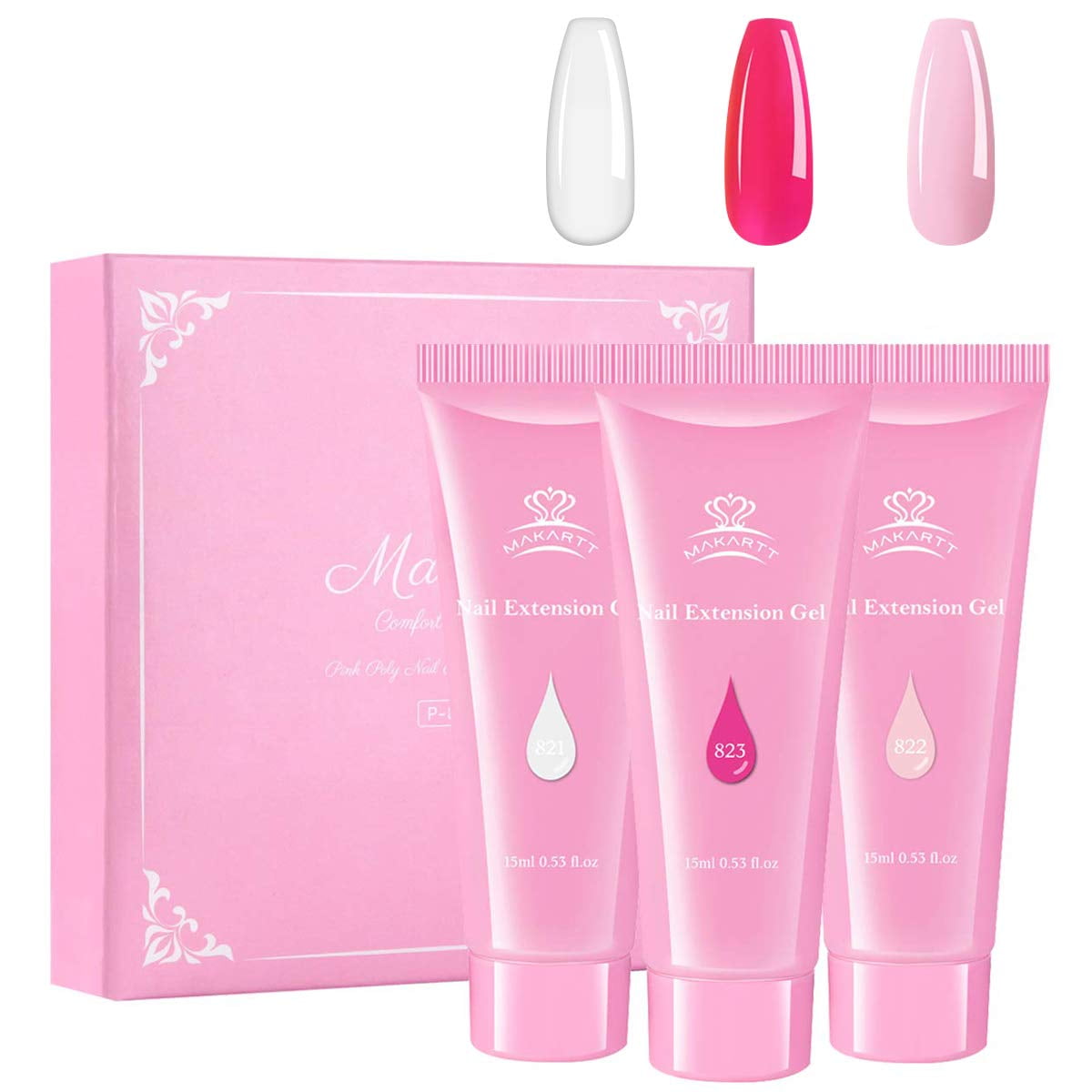 Makartt Pink Poly Nail Extension Gel Kit, Nail Extension Gel Builder