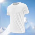 thumbnail image 2 of Men's Summer Solid Color Ice Silk Round Neck Quick Drying T-Shirt - Lightweight and Stylish, 2 of 5