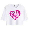 thumbnail image 4 of AJ Lee Merch Heart Logo T-Shirt For Women&Girls Midriff Short Sleeve Summer Clothing Vest Tee, 4 of 5