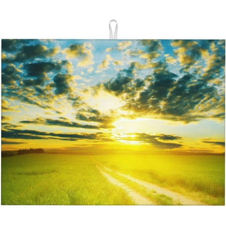 

Beautiful Sunshine Dish Drying Mat For Kitchen Counter Large Absorbent Dish Drainer Super Absorbent Microfiber Dish Drying Pad 18x24 Inch