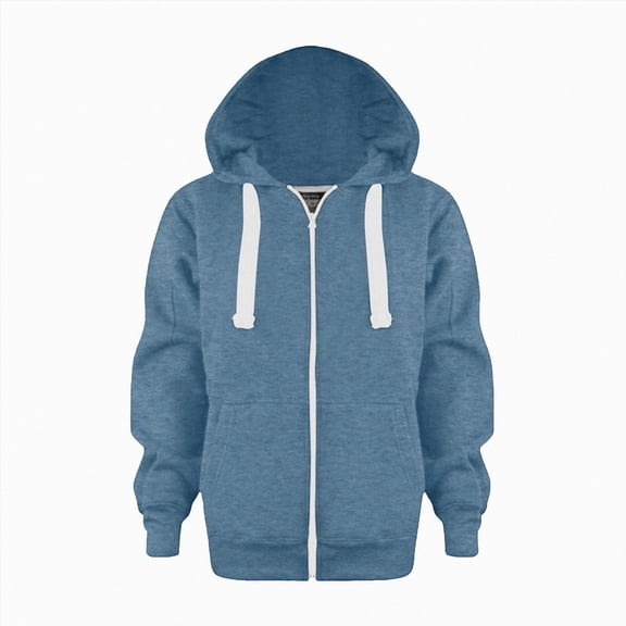 Gubotare Kids Zip Up Hoodie School Uniform Boys Girls Zipper Sweatshirt Oversized Y2K Fall Hooded Jackets With Pockets Preppy Clothes (Navy, 6-7 Years)