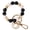 Gold Bead+Black and White Bead, variant on Wristlet Keychain Silicone Beaded Key Ring Bracelet for Women Elastic Bangle Key Chain Holder (Gold bead + white bead)