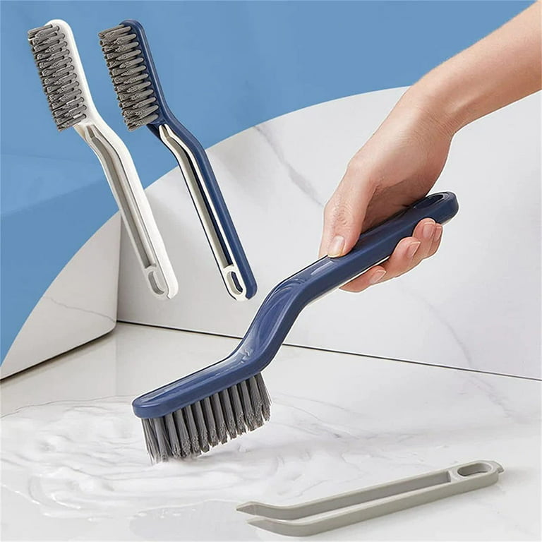 2PCS Cleaning Brushes Bendable Kitchen Brush for Edge Corner Grout Dish  Scrubbing Brushes,Well Handle Bathroom Brush for Washing Clothes Shoes  Brush