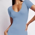 thumbnail image 6 of OVINYER Dress Hot Style Sexy Fashion Women V-Neck Vest Tight Fitting Slit Mid Length Skirt Lady Step Comfortable Relaxed Fit, 6 of 6