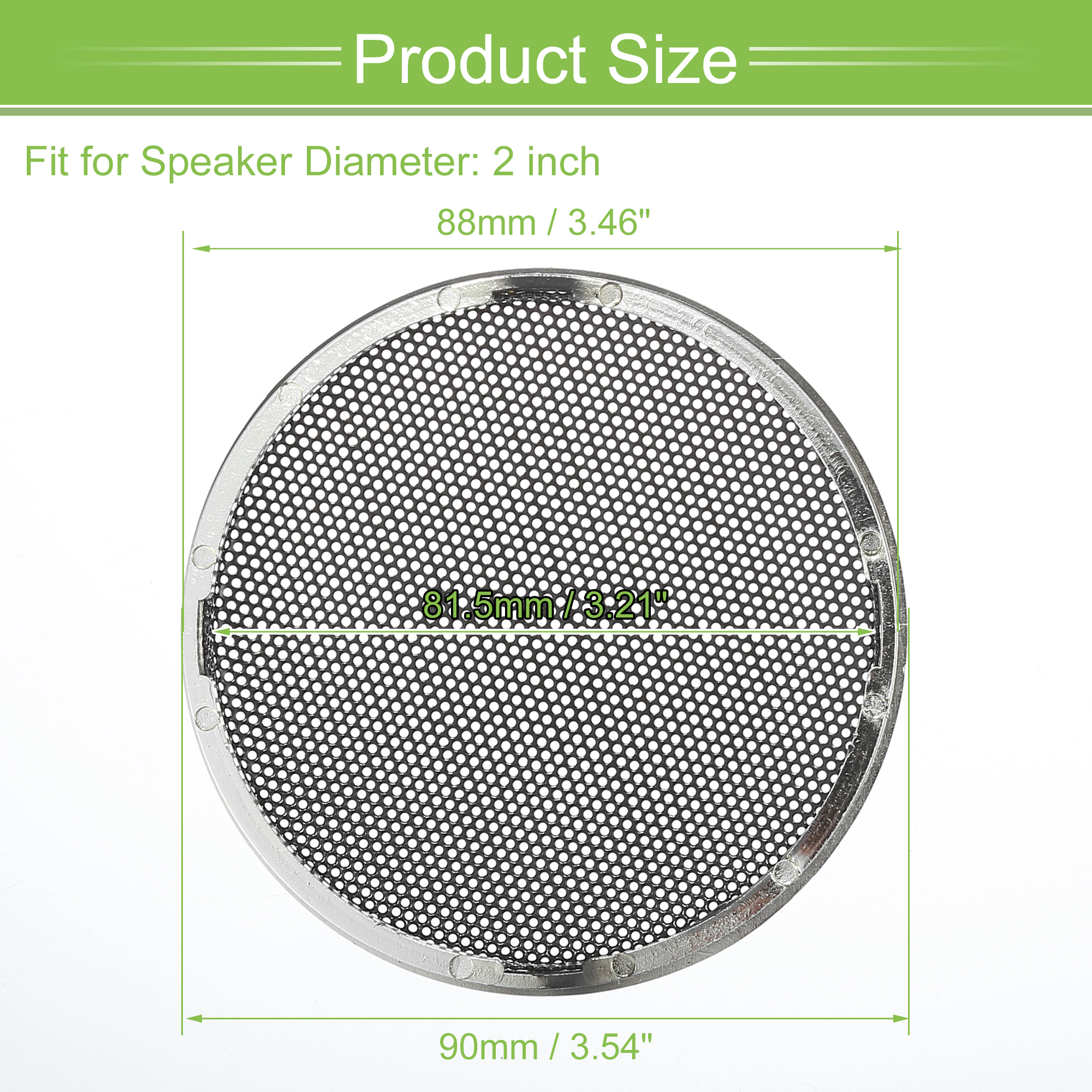 Unique Bargains 2 Inch Car Speaker Grills Cover Iron Plating Mesh Protector Case