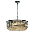 thumbnail image 2 of 5 Lights 24" Modern Drum Matte Black Crystal Chandelier, 2 of 8
