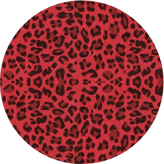 Ahgly Company Indoor Round Patterned Love Red Area Rugs, 7' Round