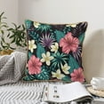 thumbnail image 6 of Kll Green Tropical Leaves Decorative Throw Pillow Covers Velvet Soft For Couch Sofa Bedroom Living Room Outdoor -16"X16", 6 of 8