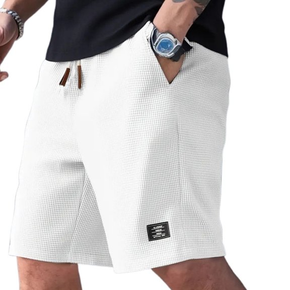 PIMSSY Men Casual Shorts Comfortable Breathable Lightweight Summer Outdoor Athletic Relaxed Fit Stretch Elastic Waistband Soft Fabric Solid Color Male Versatile Bottoms
