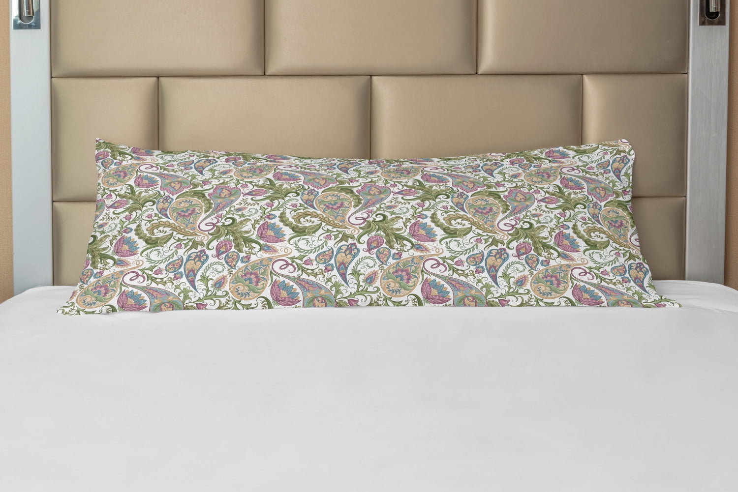 Paisley Body Pillow Case Cover with Zipper, Traditional Persian Pickles