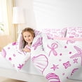 thumbnail image 3 of Erosebridal Ocean Themed Queen Comforter Set,Girly Bowknot Pink Jellyfish Shell Bedding Comforter Set For Kids,Pink Reversible,3 Pieces, 3 of 7