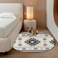thumbnail image 3 of Round Area Rug 4ft,Classic Aztec Geometric Pattern Washable Carpet Non-Slip Runner Accent Rugs Indoor Floor Mat for Bedroom Living Room Decor,Retro Bohemian Art, 3 of 9
