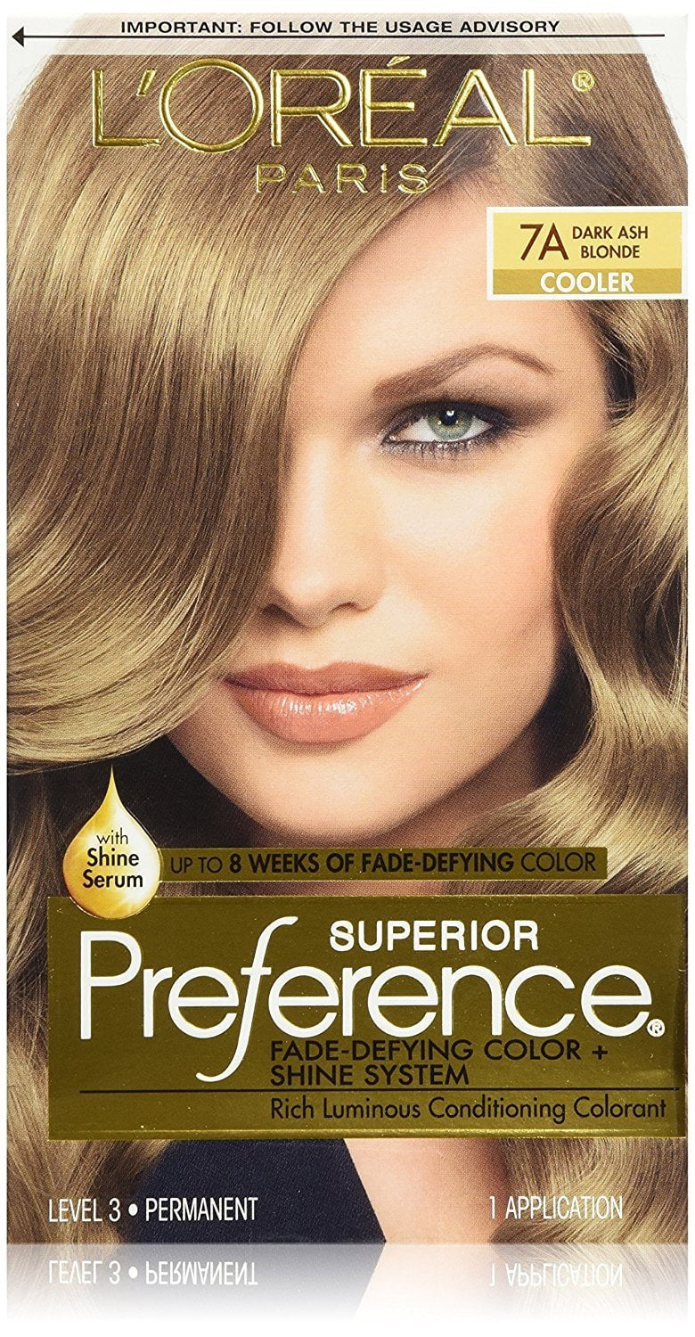 Loreal Paris Superior Preference Fade Defying Shine Permanent Hair Color 7a Dark Ash Blonde 1