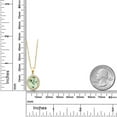 thumbnail image 2 of Gem Stone King 18K Yellow Gold Plated Silver Pendant with Chain Oval Green Prasiolite and Moissanite (3.49 Cttw), 2 of 3