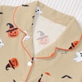 thumbnail image 5 of Gyexs Halloween Pajamas Sleepwear for Women Printed Collar Short Sleeve Shorts Pajama Set Pjs Womens Pajamas #A14 Khaki, Size XL, 5 of 9
