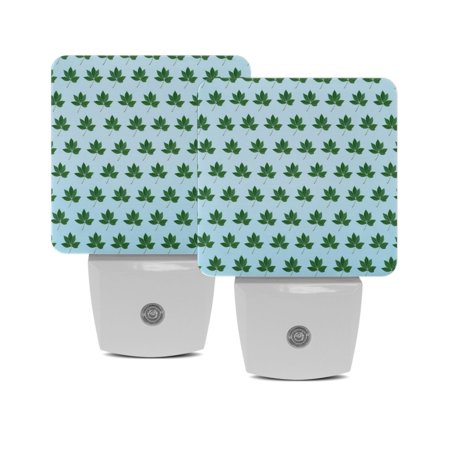 

Night Light Night Lights Plug into Wall 2-Pack Nightlight Plug in Night Light Dusk to Dawn Night Lamp Led Night Light for Adults Kids Room Summer Tropical Green Leaves