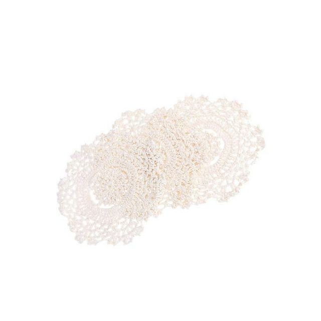 Handmade Round Coasters Lace Cup Mat for Tabletop Items White Washable 3Pack