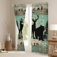 thumbnail image 3 of Woodland Animals Curtains Lodge Cabin Blackout Curtains 2 Panels 42"Wx90"L,Pine Trees Bear Moose Elk Wolf Curtains & Drapes Country Cottage Wood Plank Deer Silhouette Rustic Home Decor, 3 of 5