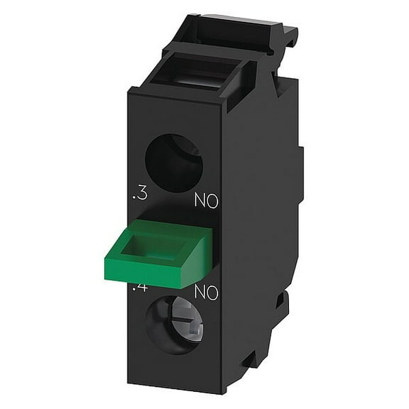 Siemens Contact Block, Black/Green, 1NO, 22 mm 3SU14002AA101BA0