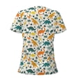 thumbnail image 4 of Naloa Dinosaurs and Tropical Leaves Print T-Shirts Short Sleeve V Neck Tees for Women Fashion Tops Trendy Lightweight Soft Casual Summer Outfits Clothes, 4 of 5