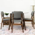 thumbnail image 4 of Cambria 5-Piece Mid-Century Dining Room Set w/4 Fabric Dining Chairs in Gray, 4 of 6