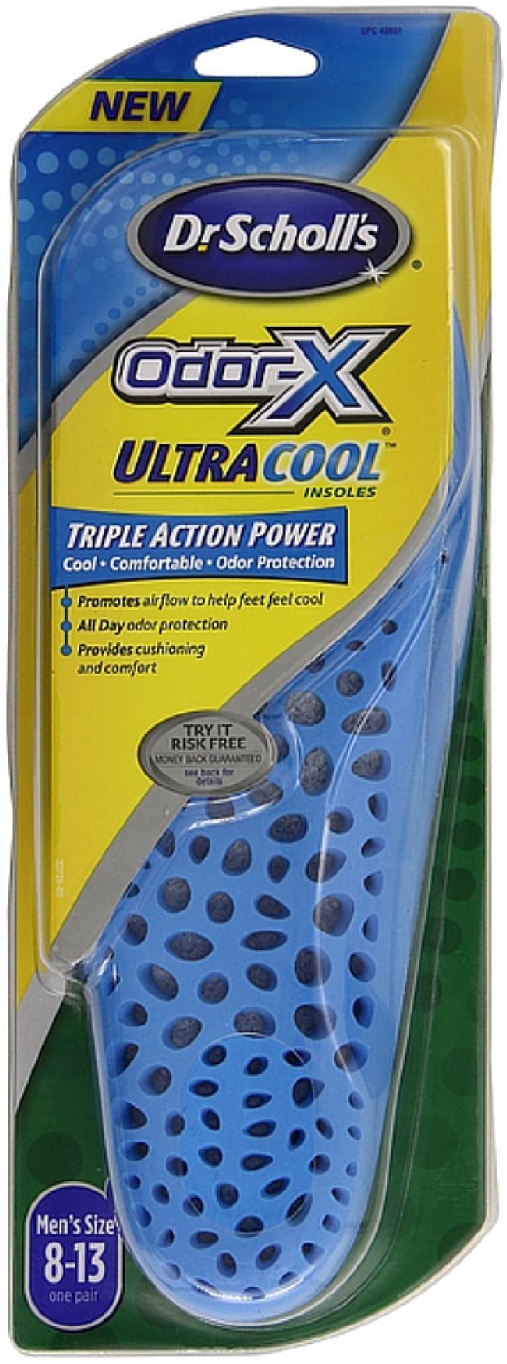 Odor-X UltraCool Insoles, Men Sizes 