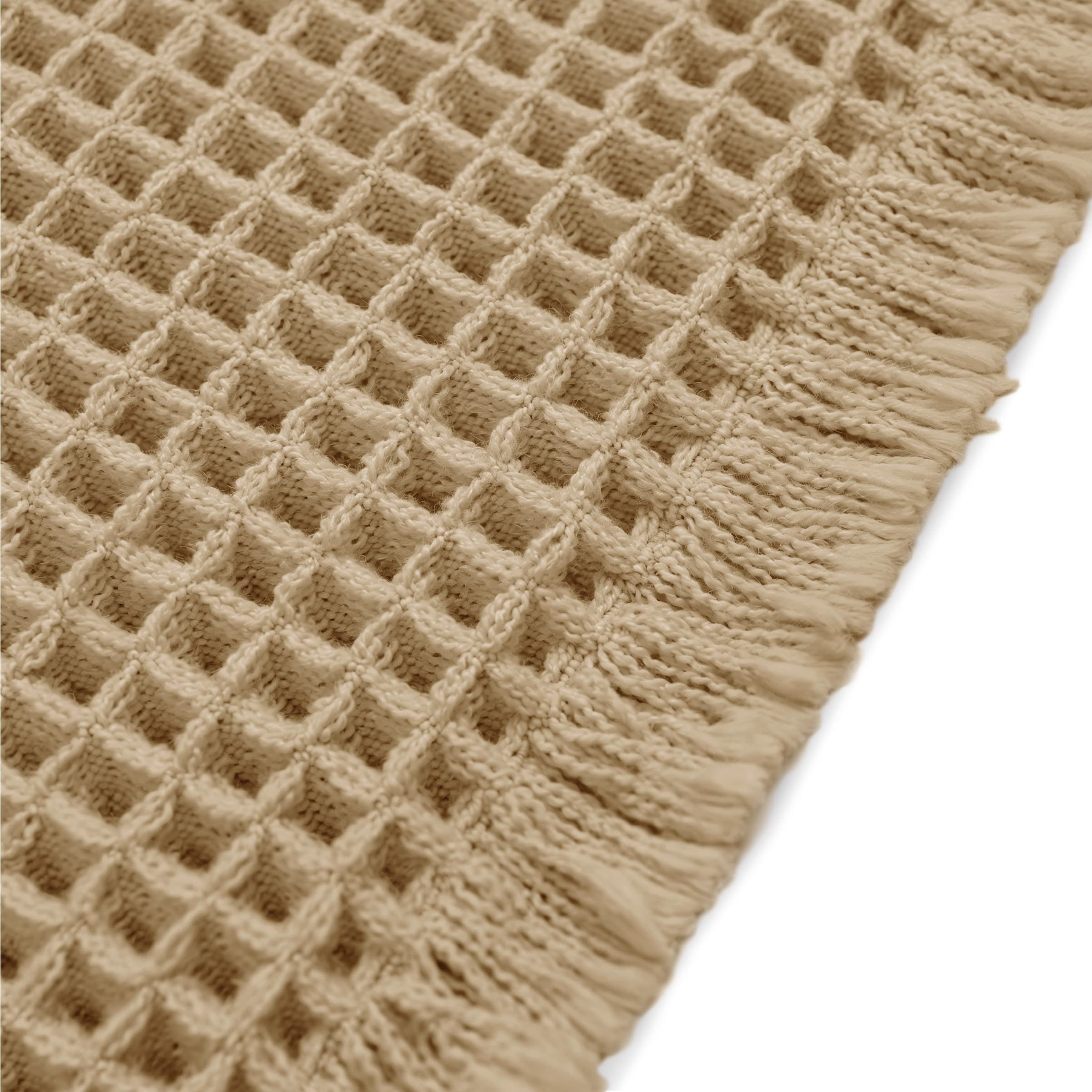 Subrtex Waffle Weave Bathroom Rug, Non Slips Bath Mat, Absorbent Bathmat Bath Rug for Bathroom (24"x60", Khaki)