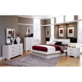 thumbnail image 2 of Pemberly Row 6-Piece Wood Queen Bedroom Set with Wall Panels in White, 2 of 7
