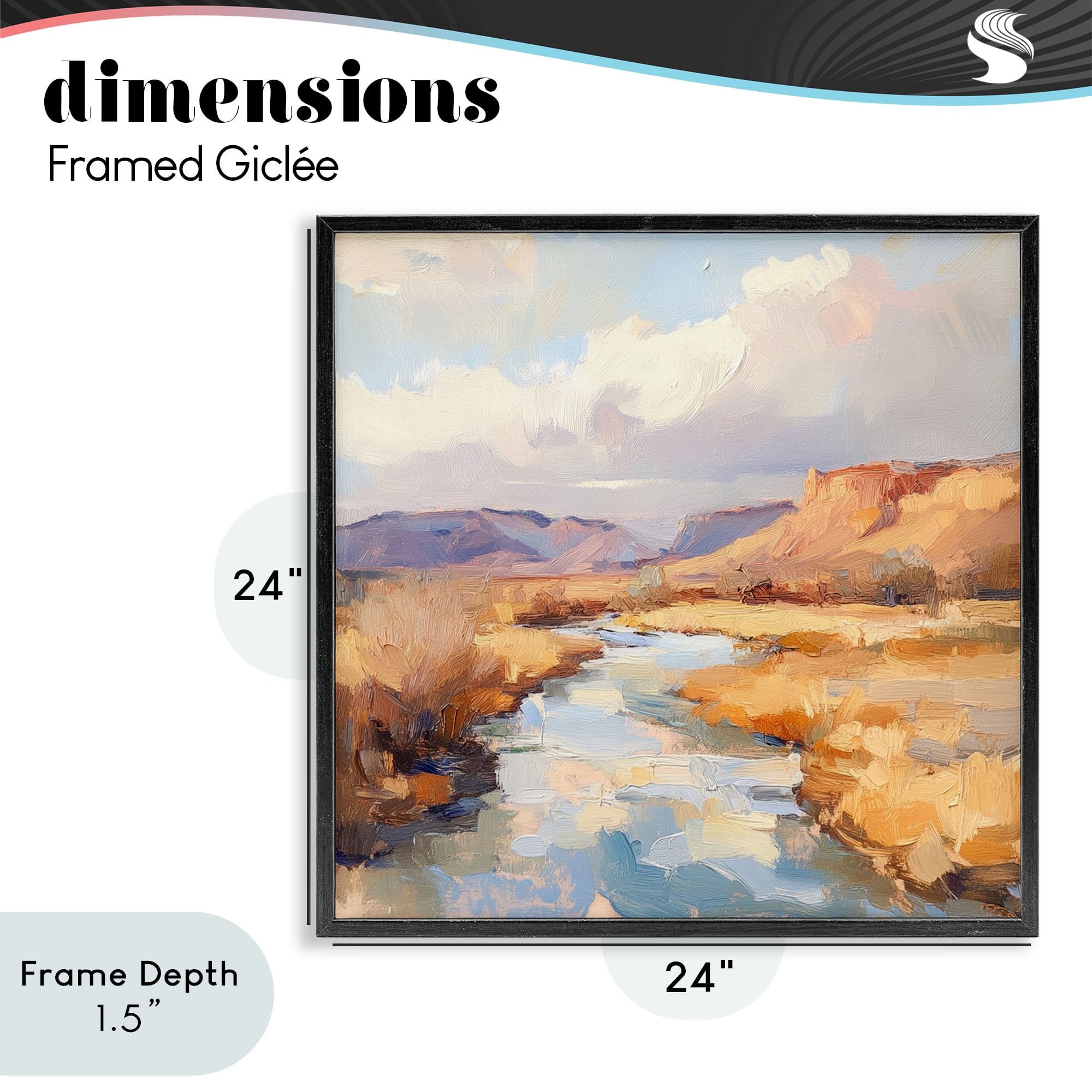 Stupell Industries Plateau River Evening Glow Black Framed Giclee Art, design by Petal Prints Design