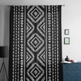 thumbnail image 5 of Black Boho Geometric Semi Sheer Curtains Drapes for Living Room, Bedroom, French Doors Window 84 Inches Long, Vintage Southwestern Stripes Rod Pocket Chiffon Curtain Drapery Voile Draperies Panel, 5 of 6