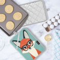 thumbnail image 5 of Two Pieces Of Square Heat Insulation Pad Oven Mitts 7x9.8 Inch Oven Microwave Kitchen Cooking Baking Cartoon Beautiful Fox, 5 of 7