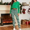 thumbnail image 4 of Fengqque Women's Christmas Stripe Printed Fashionable Elastic Leggings Fitness Running Casual Pants Yoga Pants Green S(S), 4 of 9