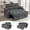 Gray, variant on 58" Convertible Sleeper Sofa Bed, Full Size Pull Out Couch with USB Charging, Cup Holders, Side Table, Adjustable Backrest, Corduroy Loveseat for Living Room, Apartment, Office (Gray)