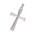 thumbnail image 4 of JewelStop .925 Sterling Silver Rhodium Tubular Cross Charm Pendant - 20x35mm, 4 of 5
