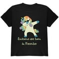 thumbnail image 1 of December Birthday Dabbing Unicorn Sunglasses Youth T Shirt Black YXL, 1 of 1