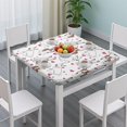 thumbnail image 3 of Bull Terriers and Hearts Square Fitted Tablecloth with Elastic Edge,Square Table Cover,Washable Elastic Table Cover for Home Kitchen Party Decor 36"x36", 3 of 6