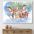 thumbnail image 2 of Designart ' Carriage In The Snow With Galoping Horses ' Farmhouse Canvas Wall Art Print, 2 of 4