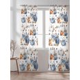 thumbnail image 2 of Thanksgiving Sheer Curtains 108 inches Long, Pumpkin Fall Sunflower Leaves Light Filtering Sheer Window Curtains Rod Pocket Voile Drapes for Bedroom Living Room, 52"W x 108"L 2 Panels, 2 of 7