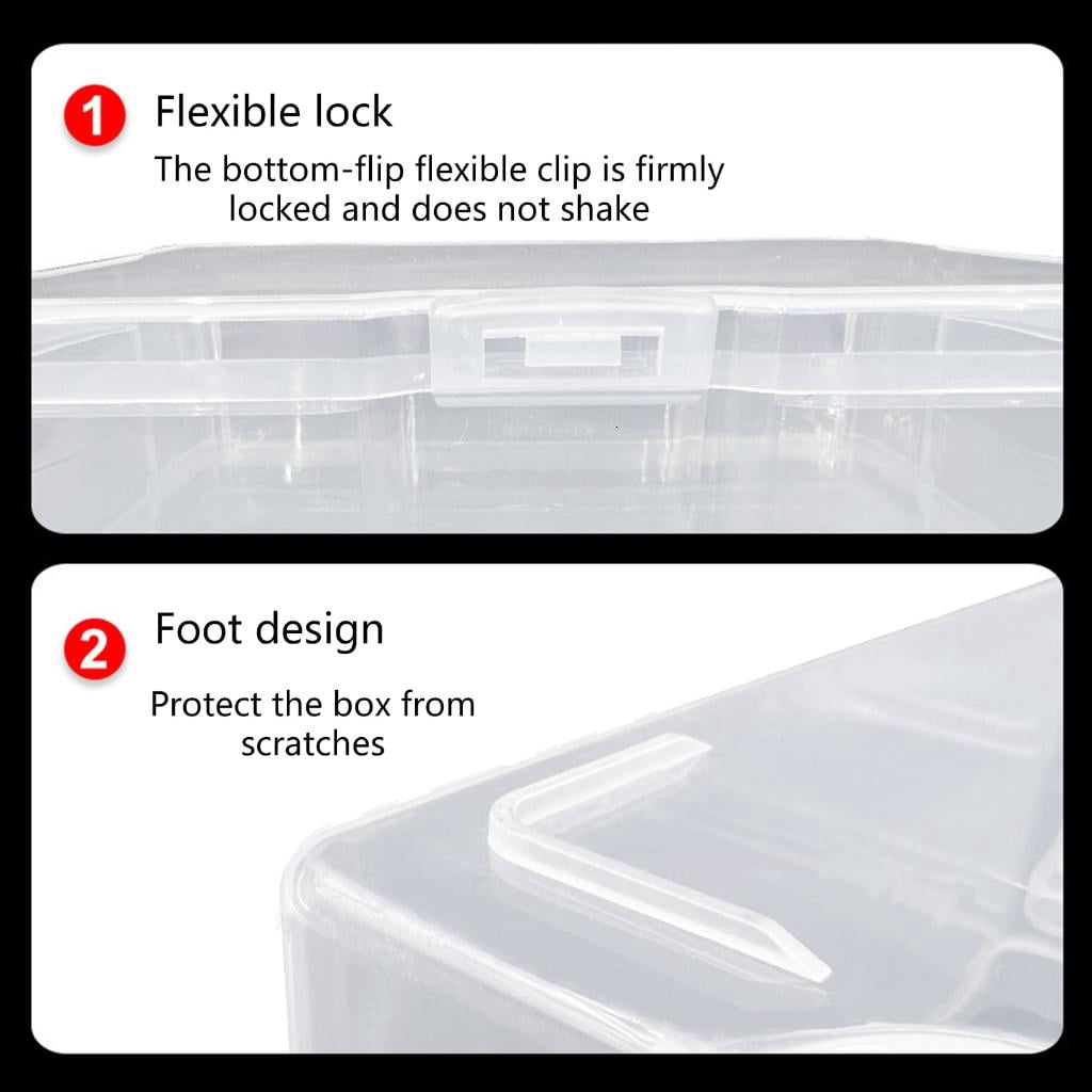 CEORPER 6 Layer Clear Fishing Lure Box Waterproofs Fishing Tool Box Baits Case Organizers Plastic Fishing Tackle Storage Box