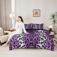 thumbnail image 4 of Erosebridal Black Purple Cheetah Print Bedding Comforter Set 7 Pieces For Teens Adults,Abstract Animal Print Full Bedding Set,Black Reversible, 4 of 6