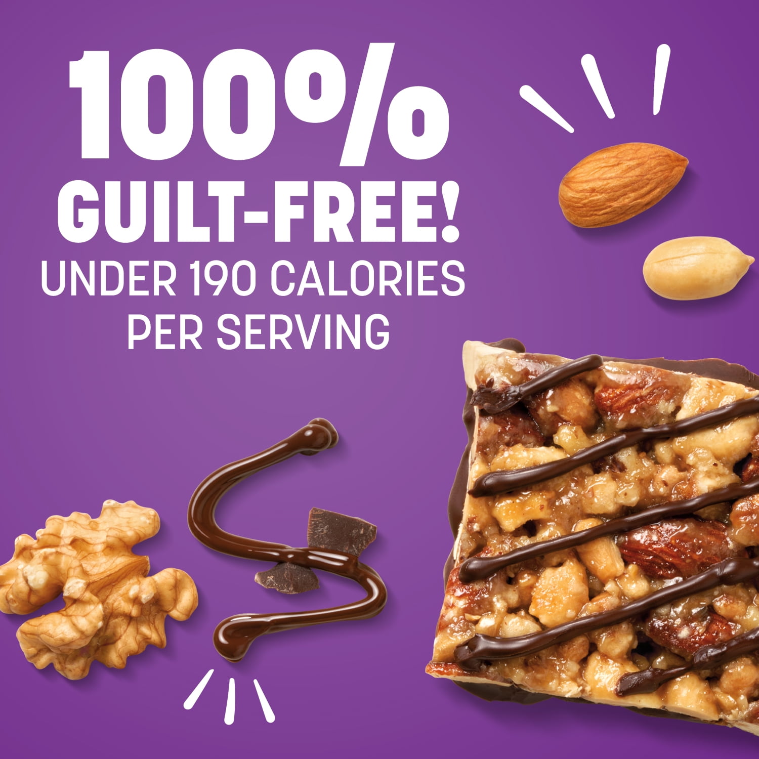 Nutrisystem Dark Chocolatey Sea Salt Nut Squares Bites, Low Carb Snack, Shelf-Stable, 15 Count
