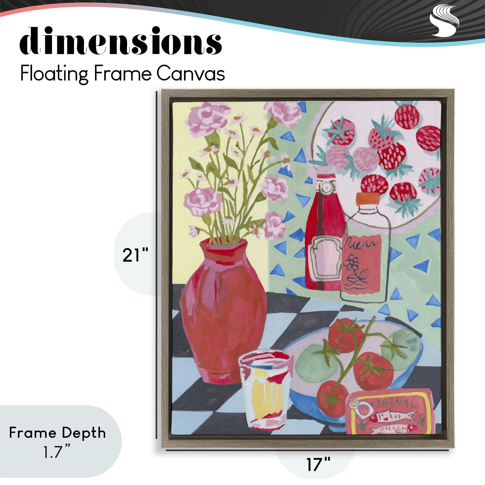 Stupell Industries Kitchen Sauces Still Life Brown Framed Floater Canvas Wall Art, design by Melissa Wang