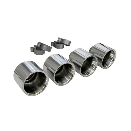 Corsa Performance 14998 Xtreme Exhaust Tip Kit; Twin 5 in. Dual Wall Straight-Cut Polished Titanium Tips; Fits CORSA And Stock GT-R Exhaust