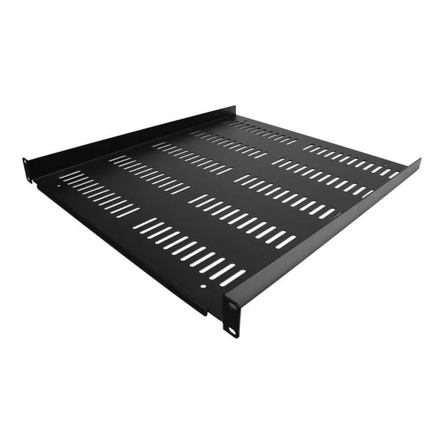 StarTech.com 1U Vented Server Rack Cabinet Shelf, 20in Deep Fixed Cantilever Tray, Rackmount Shelf for 19" AV/Data/Network Equipment Enclosure w/ Cage Nuts & Screws, 55lbs Weight Capacity - 1U Network Rack Shelf - Rack shelf - black - 1U - 19"