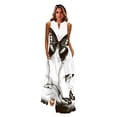 thumbnail image 1 of MOVOKAKA Ladies Spring Summer Long Dress Women Sleeveless V-neck Loose Elegant Dresses Party Printing Vintage Beach Dress FemaleM Gao Jinjia LED, 1 of 2
