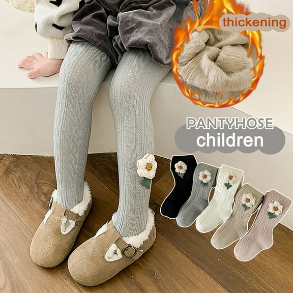 Jinhomg Thick Tights for Toddler Girls Fall Winter Warm Cozy Pantyhose Pants Baby Kids Seamless Leggings Seasonal Sale Black XXL