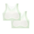 thumbnail image 2 of 2 Pack Sports Bra for Girls, Cotton Training Crop Bras with Adjustable Strap Seamless Sports Underwear, Teenage Girls Crop Top for 10-16 Years Green 10-11 Years, 2 of 6